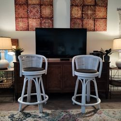 Pair Of Rattan Stools