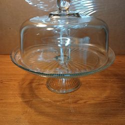 Two Piece Glass Cake Stand 