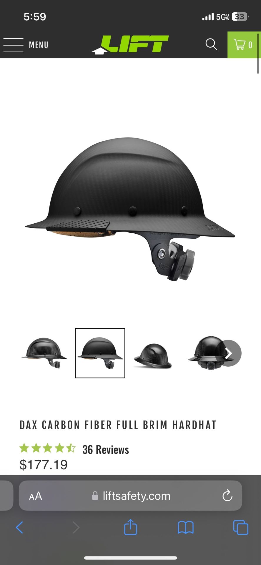 DAX CARBON FIBER FULL BRIM HARDHAT