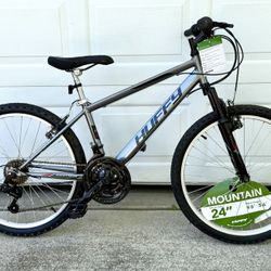NEW - Huffy Rock Creek 24" Mountain Bike 18-speed - Titanium Silver