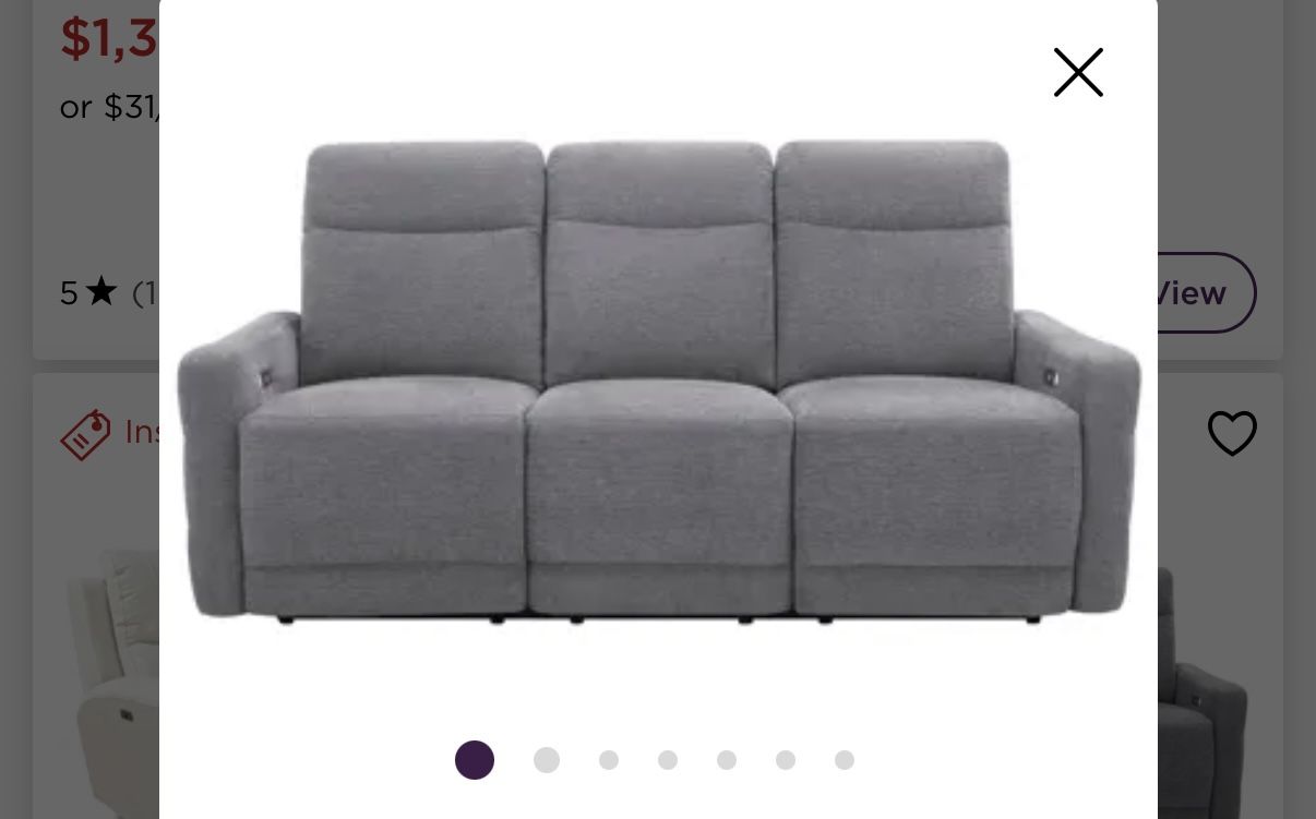 Used Recliner Sofa Gray