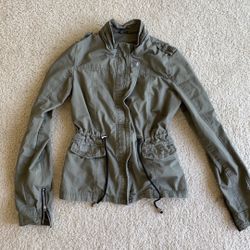 Army Green Distressed Denim Jacket