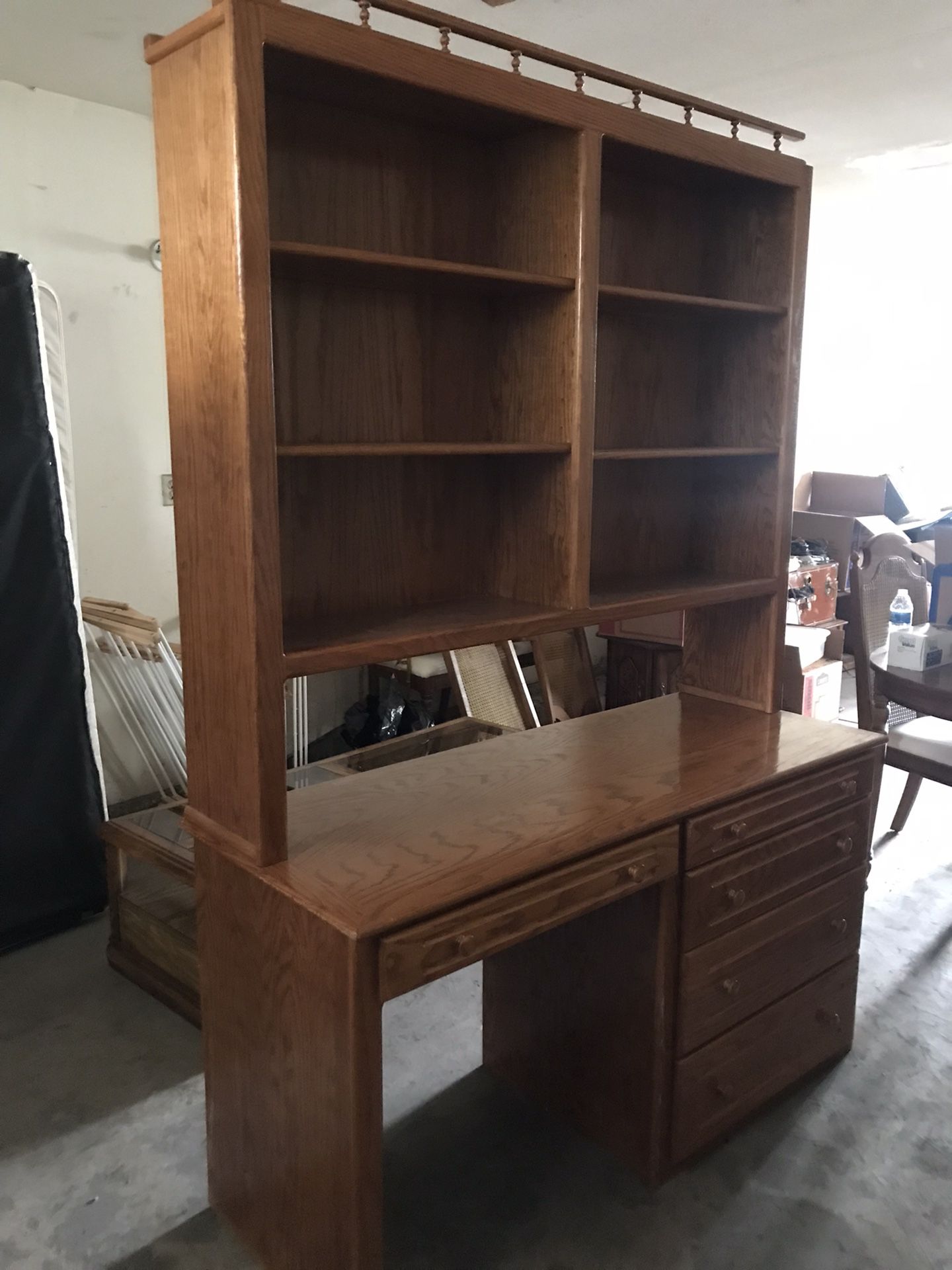 Desk With Bookcase On Top