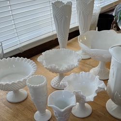 Fenton Milk Glassware Collection 