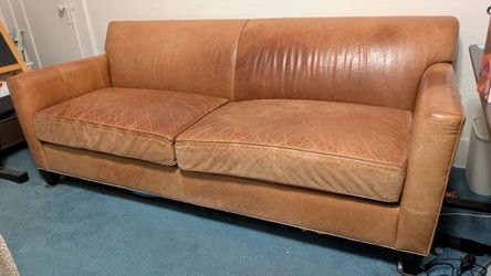 Cognac leather couch