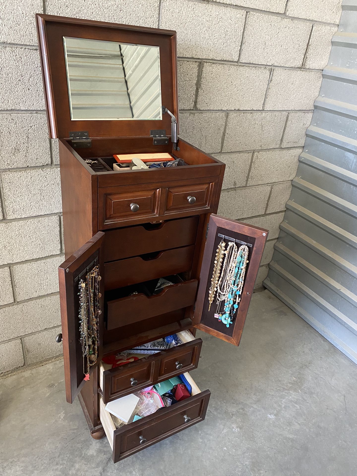 Tall Wood Jewelry Box 