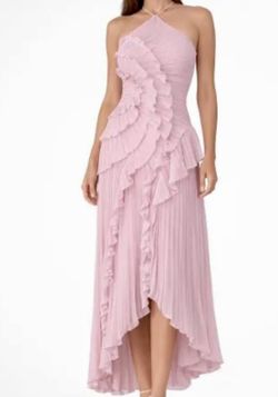 Pale pink dress with cascading ruffles. Size Medium. New