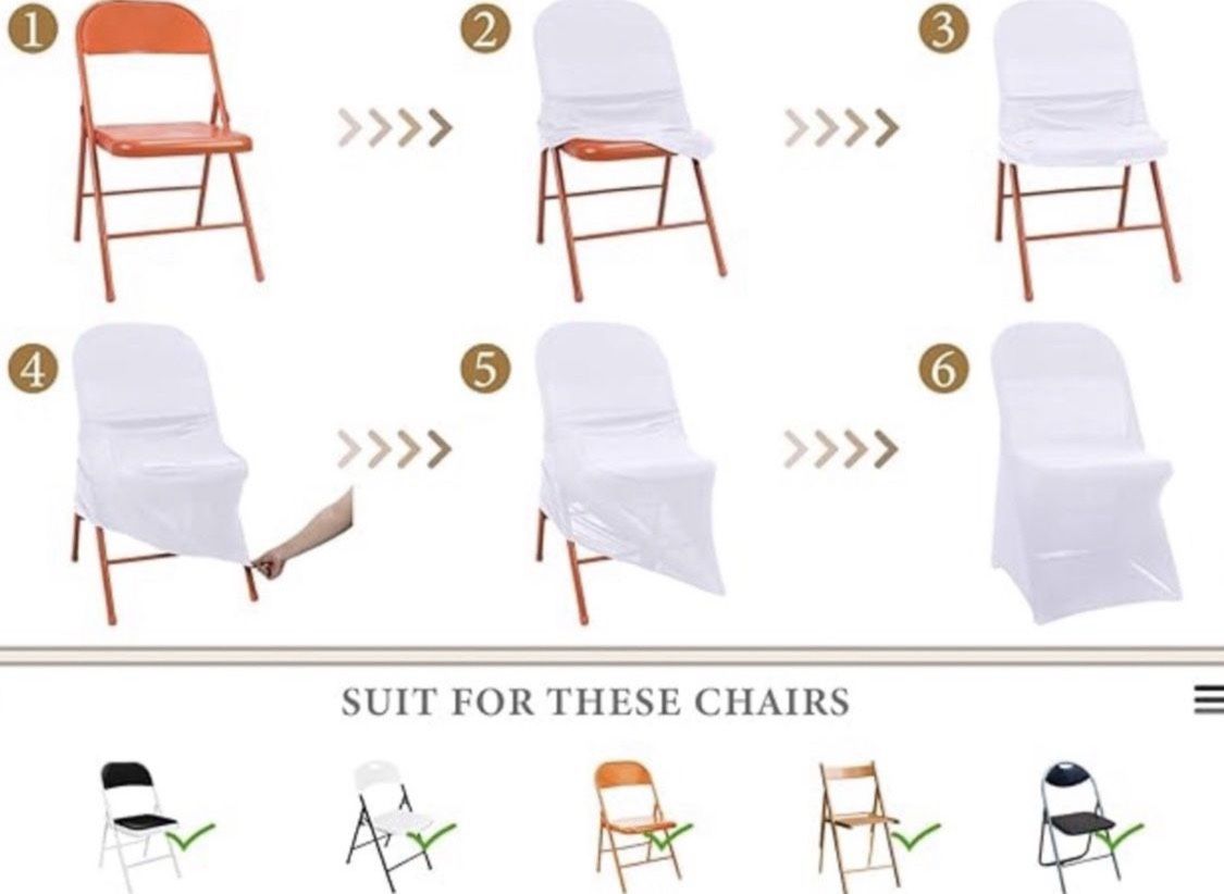 25 Newwiee Spandex Chair Covers Bulk - Stretch Folding Flat Front Fitted Universal