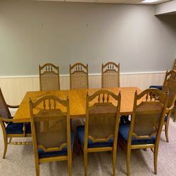 Dining Table & 10 Chairs Set - 72”x42” plus 2 12” Leafs Good Used Condition   Delivery Available