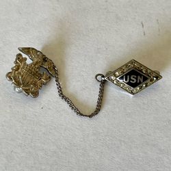 Sterling Silver US Navy Pin with Eagle ⚓️