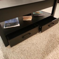 Rolling Star Coffee Table, Lift Top Coffee Table With Drawers And Hidden Compartment