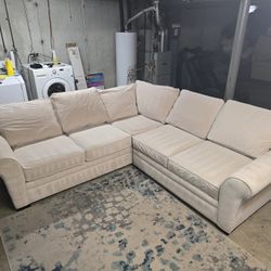 Cream/Beige 2 Piece Sectional