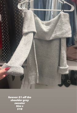 Grey off the shoulder sweater