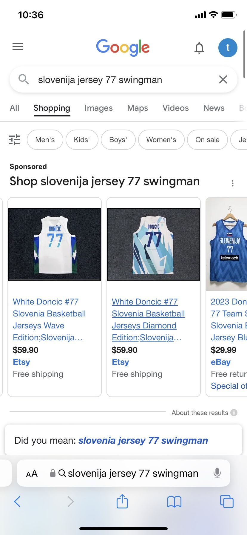 NBA Jersey Slovenija 77 Luka Dončić Size(L)