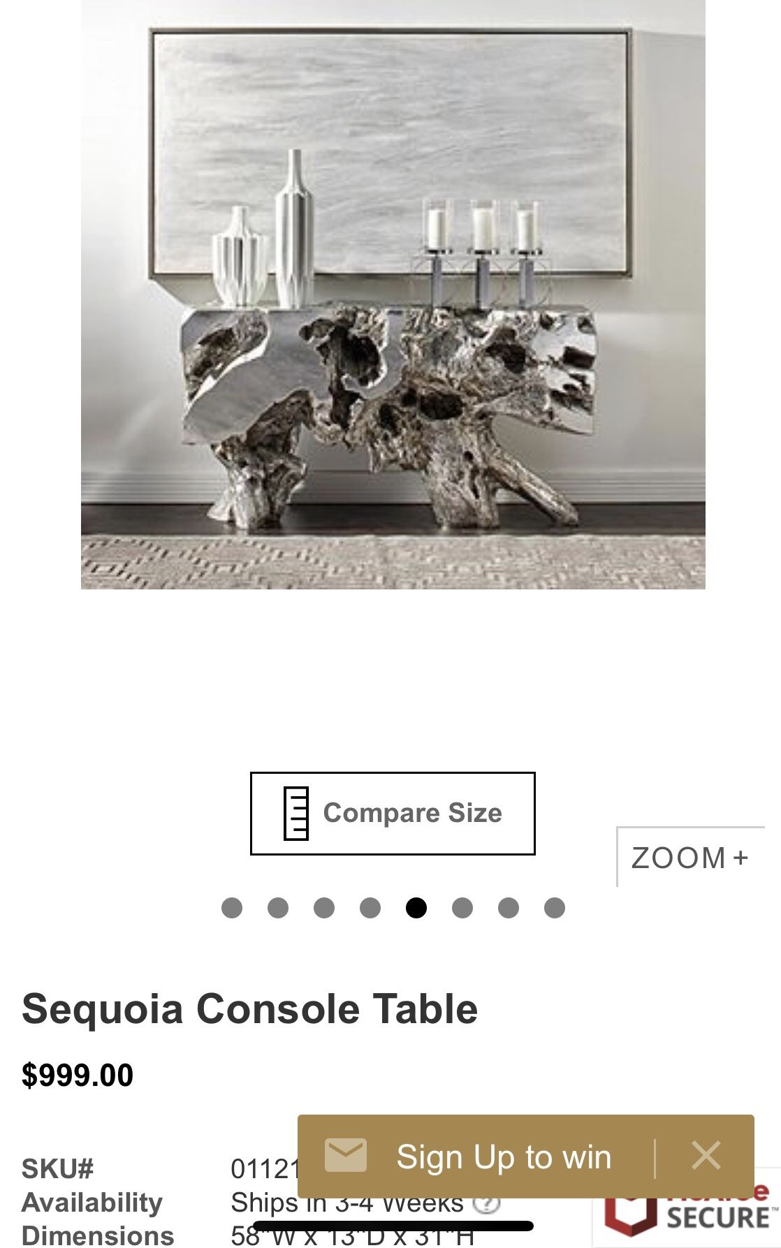 Z Gallerie Sequoia Console Table