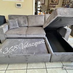 ✅️✅️Gray  Convertible Sectional W/ Cup Holder & W/ USB Port✅️✅️