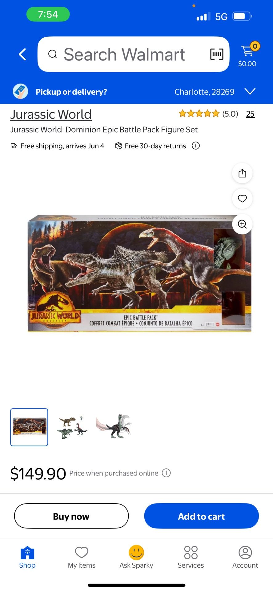 New In Box: Jurassic Dominion Battle Set Selling stores for $150