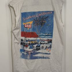 Vintage 90s In-N-Out Burger  Sleeve Cut T-Shirt Size Large Back Graphic Art