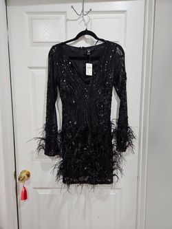 Windsor Sequin Feather Party Dress NWT