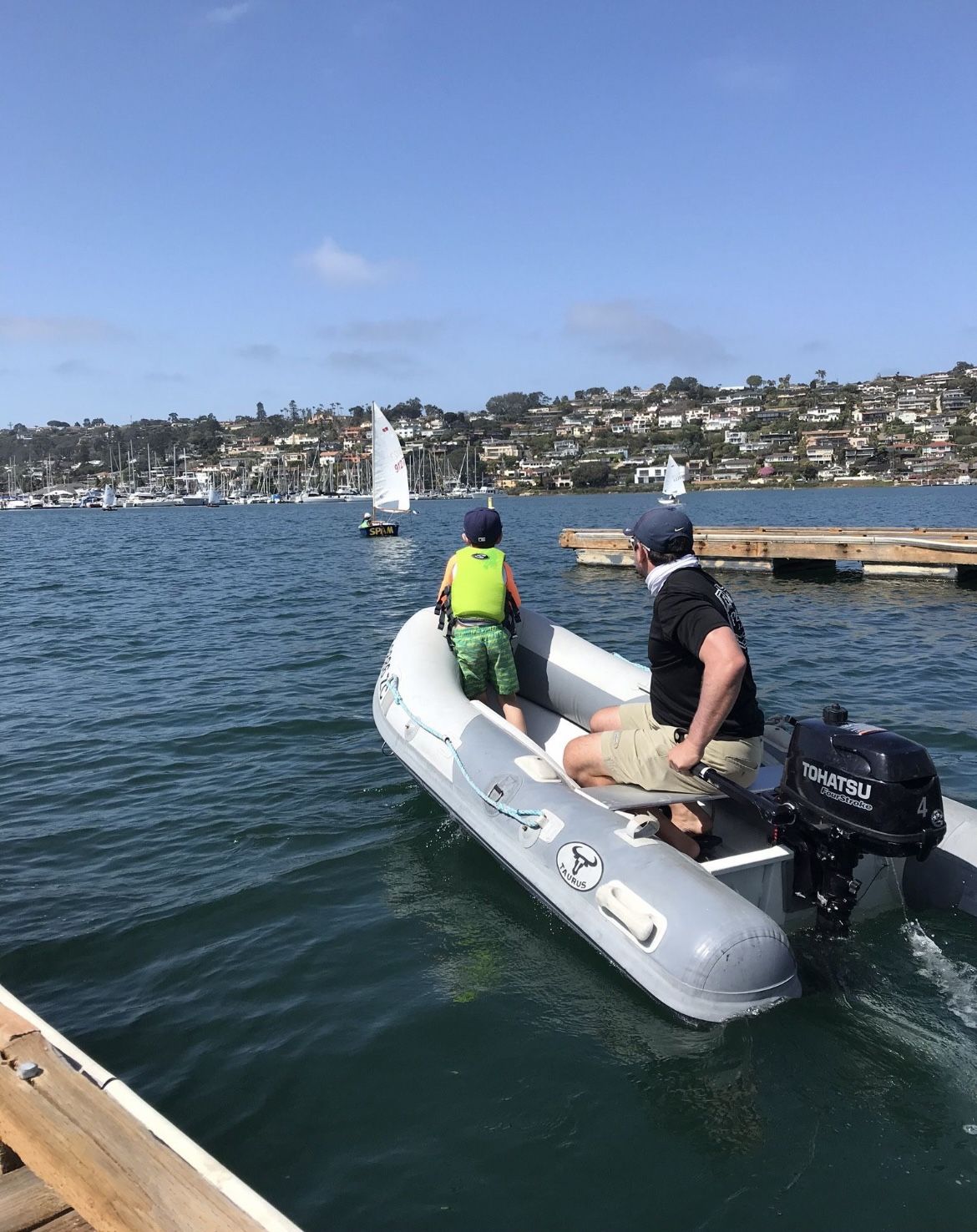 Inflatable Fishing Boat - Dinghy W/ Outboard
