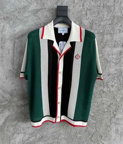 Casablanca Two Sets Men Trending Outfit Silk Pants Button Up Shirt Gucci Louis Vuitton Balenciaga Amiri Boat Outfit Island Trips Rhu Balmain Givenchy 