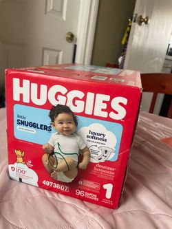 Box of Huggies diapers