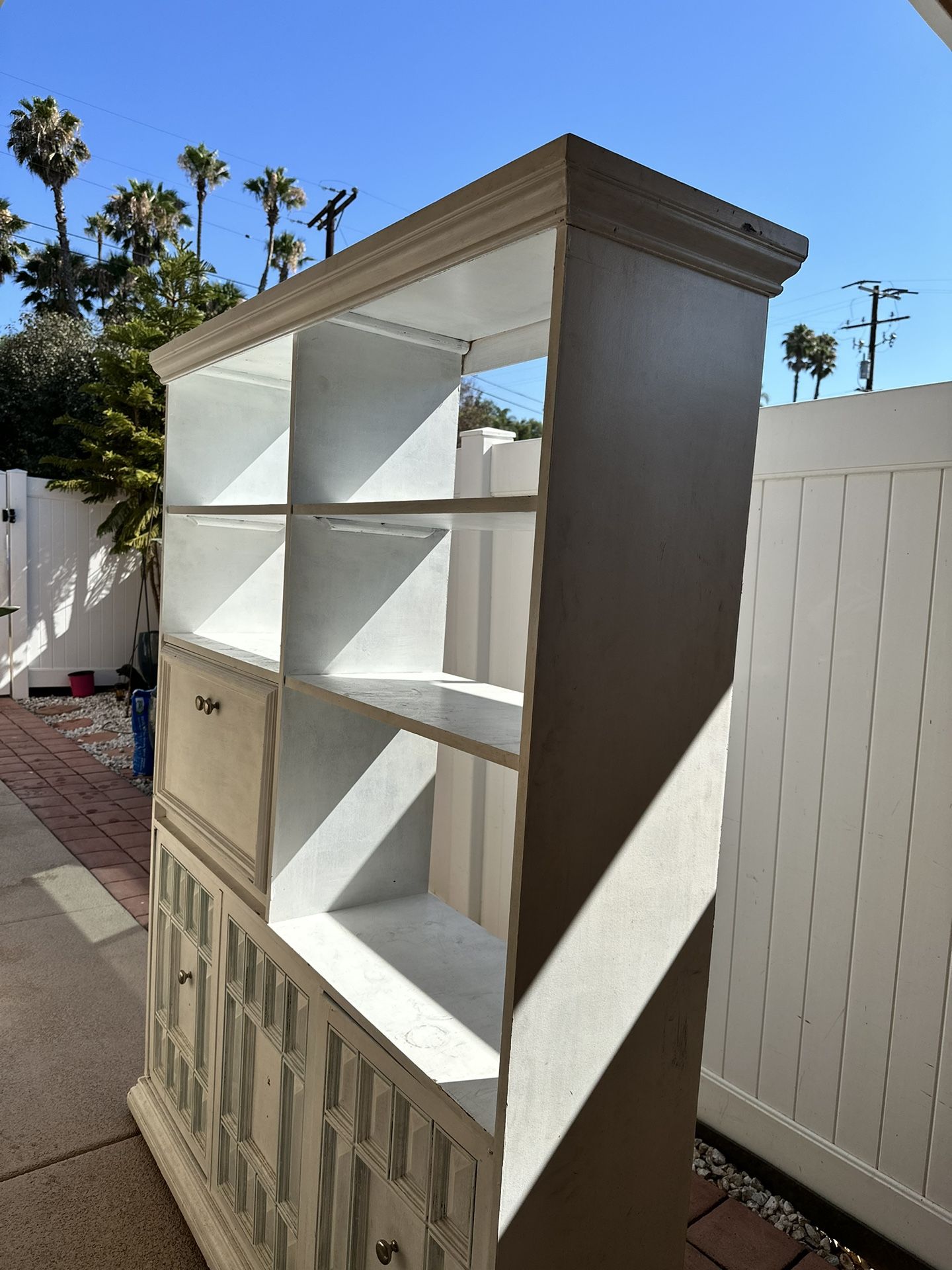Cabinet With A Drop Down Desk And Many Cubbies And Cabinets .