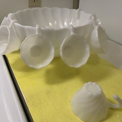 Punch Bowl W/ Hanging Cups