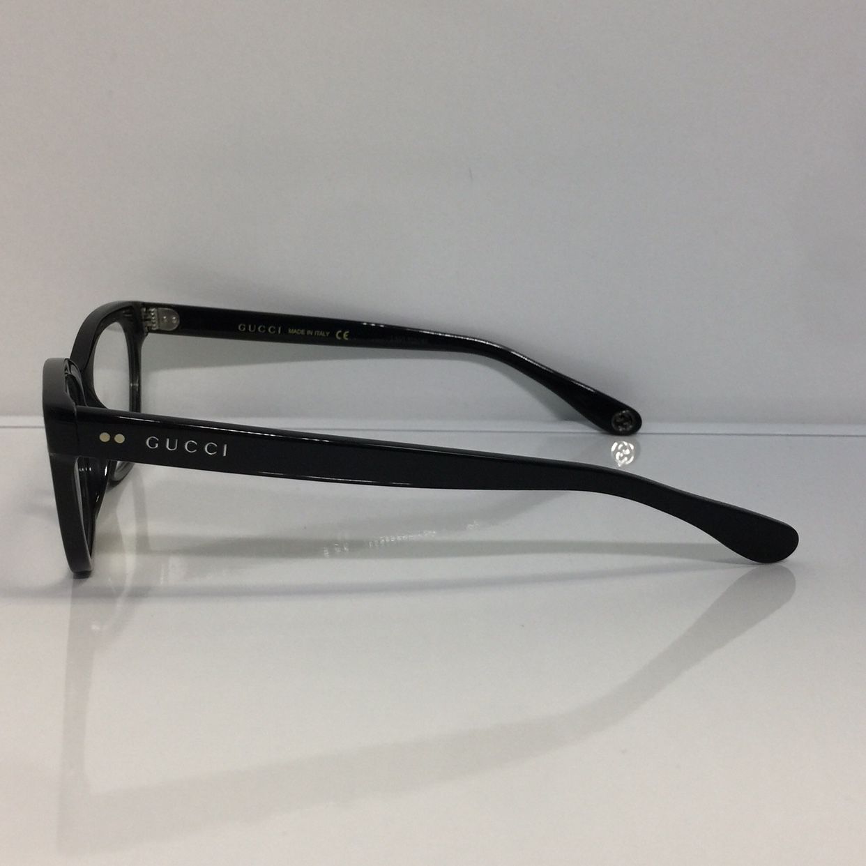 New Gucci GG0570O 005 Black Plastic Cateye Eyeglasses 52mm