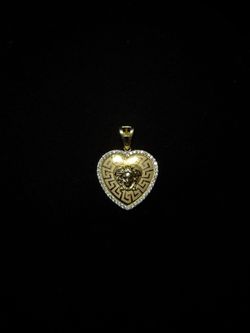 Versace heart pendant 14k gold