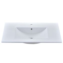 32 in. W x 18 in. D Ceramic Vanity Top Integrated Rectangle Basin Sink in White(not Include Cabinet), 1132SQ