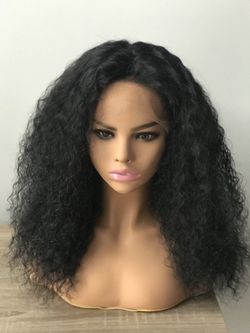 100% Virgin Deep Wave Lace Front Wig With Transparent Lace