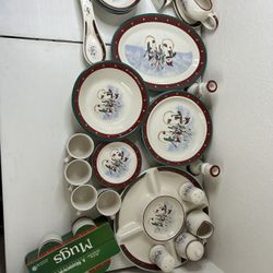Royal Seasons Stoneware's Snowman Collection Festive Winter Dinnerware Set