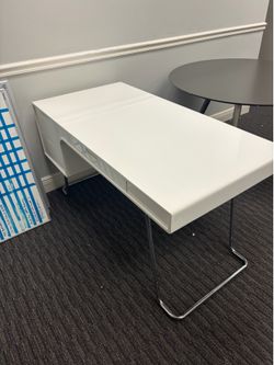 White office desk