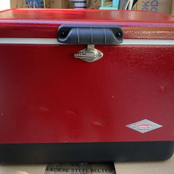 New, Coleman Vintage 54-Quart Steel Belted Cooler, Red