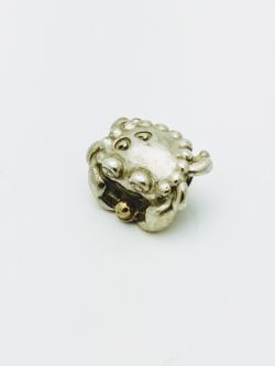 925 ALE Silver and 14K Gold Authentic Pandora Carb Holding Gold Pearl Charm