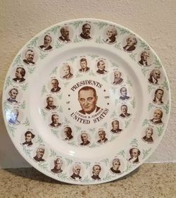 us Presidents Plate / Lyndon B Johnson / mid century