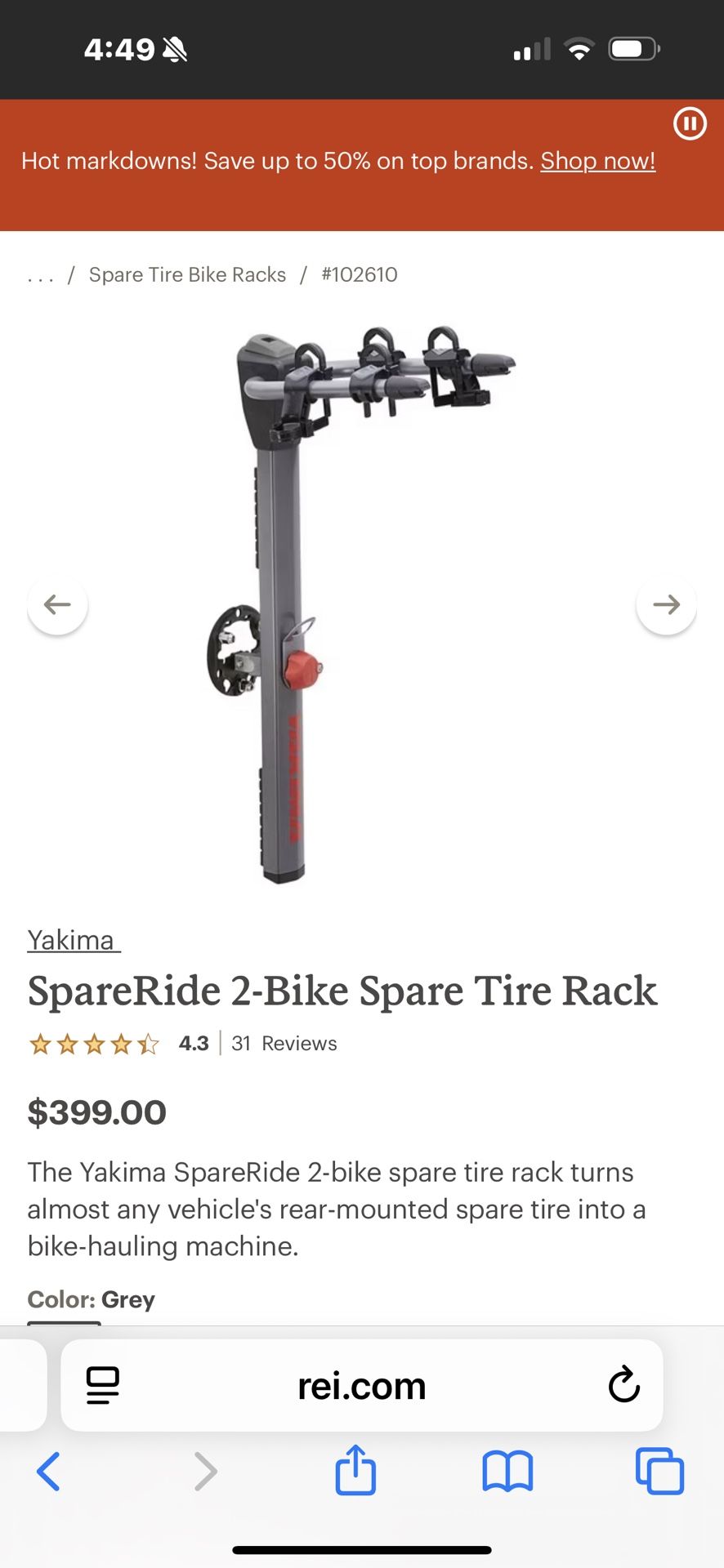Bike Rack For Rear Spare Tire Yakima