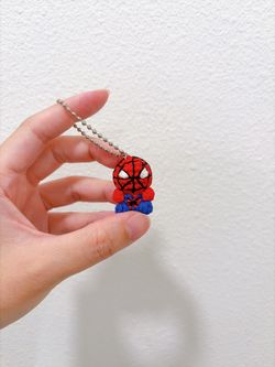 Crochet Mini Spiderman Keychain/Handmade Spiderman Amigurumi