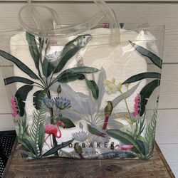 TED BAKER - Printed/Clear PVC tote 