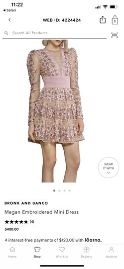 Bronx And Banco Megan Embroidered Pink Mini Dress