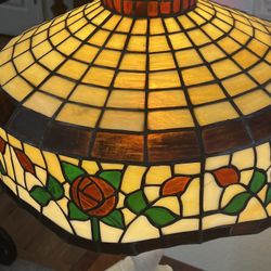 Stained Glass Lamp Shade-famous Maker-rare-old-R. Williamson