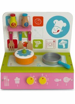 Wooden cooking appliance playset