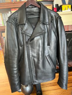 Genuine leather riding jacket