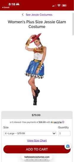 SIZE XL - Jessie Toy Story costume