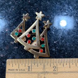 Three Christmas Tree  Brooch Pin