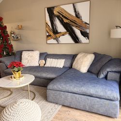 RH Restoration Hardware Indigo Blue Cloud Couch Sectional Sofa