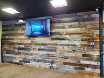 Reclaimed wood accent walls