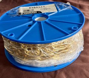 Shiny Brass Decorator Chain-by Peerless 40 FT Reel-Brass. New!  