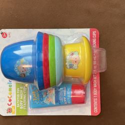 Cocomelon Bathtub  Body Wash& Stacking Cups ( New In Pkg. ) 